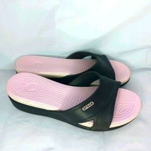 Crocs Metallic Label Summer Slides Sz 7